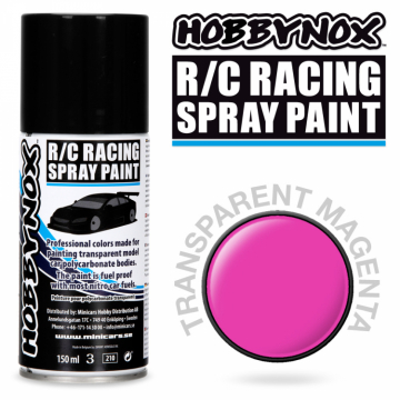 Hobbynox Transparent Magenta R/C Racing Spray Frg 150 ml i gruppen Bygg & Verktyg / Frg & penslar / Lexan sprayfrg hos Rynosx4 Hobbyshop AB (HN1503)