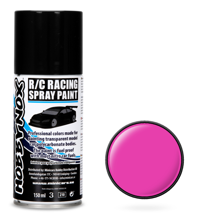 Hobbynox Transparent Magenta R/C Racing Spray Färg 150 ml i gruppen Bygg & Verktyg / Färg & penslar / Lexan sprayfärg hos Rynosx4 Hobbyshop AB (HN1503)