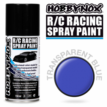 Hobbynox Transparent Mrk Bl R/C Racing Spray Frg 150 ml i gruppen Bygg & Verktyg / Frg & penslar / Lexan sprayfrg hos Rynosx4 Hobbyshop AB (HN1505)