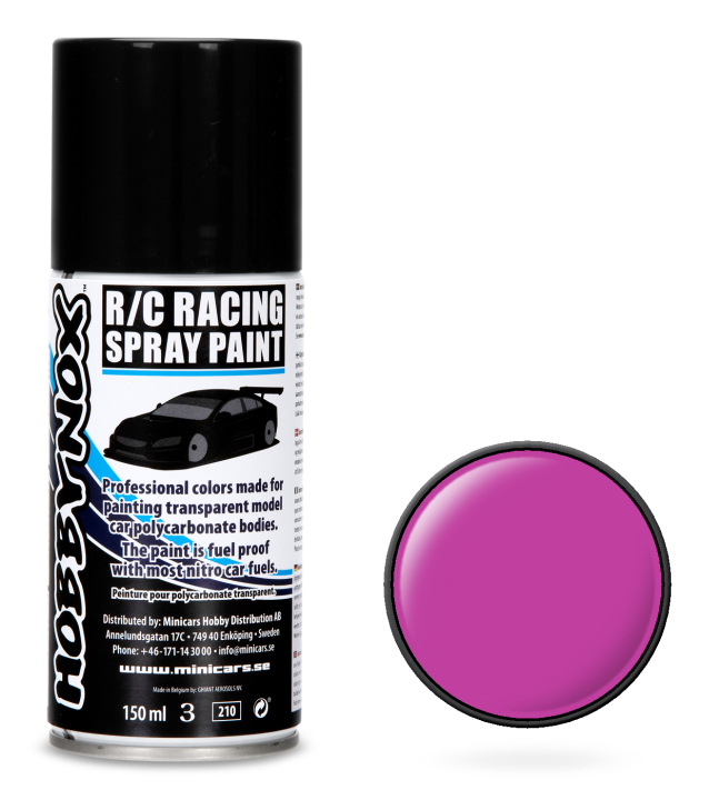 Hobbynox Transparent Purple R/C Racing Spray Färg 150 ml i gruppen Bygg & Verktyg / Färg & penslar / Lexan sprayfärg hos Rynosx4 Hobbyshop AB (HN1506)