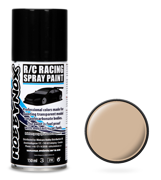 Hobbynox Sand R/C Racing Spray Färg 150 ml i gruppen Bygg & Verktyg / Färg & penslar / Lexan sprayfärg hos Rynosx4 Hobbyshop AB (HN1601)