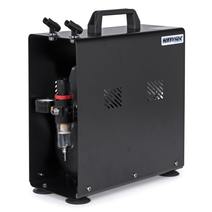 Hobbynox Airbrush Kompressor 1/6HP med 3L Tank (0-4BAR) i gruppen Bygg & Verktyg / Färg & penslar / Kompressorer hos Rynosx4 Hobbyshop AB (HNAS186A)