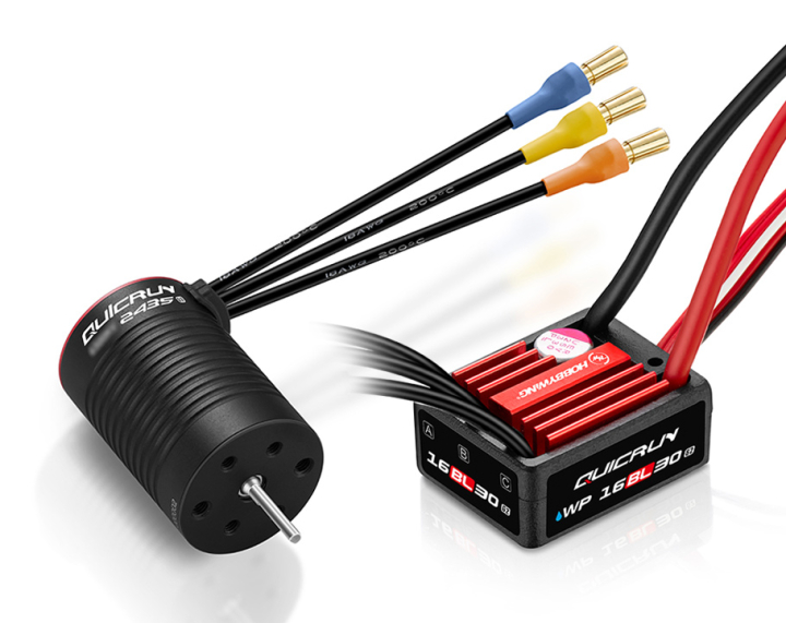 Hobbywing QuicRun Combo WP 16BL30 G2 - 2435SL 4500kV G3 1/16 i gruppen Elektronik / Elmotorer / Kompletta motorsystem hos Rynosx4 Hobbyshop AB (HW38030002)