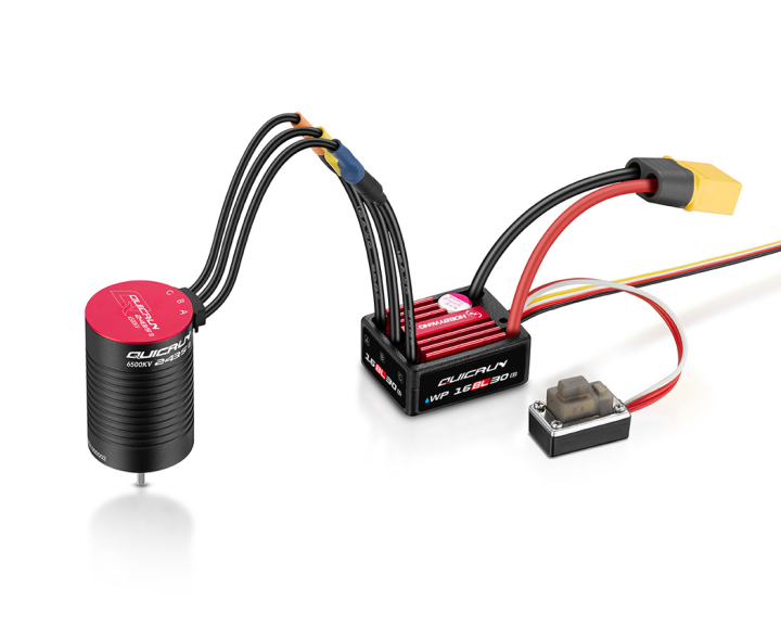 Hobbywing QuicRun Combo 16BL30 G2 - 2435SL 6500kV G3 1/16 i gruppen Elektronik / Elmotorer / Kompletta motorsystem hos Rynosx4 Hobbyshop AB (HW38030003)