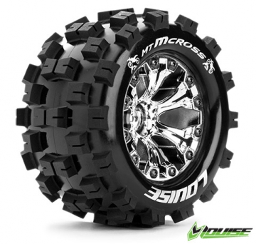 Däck & Fälg MT-MCROSS 2,8" Krom 1/2-Offset (2) i gruppen Fabrikat / L / Louise RC World / Däck 1/10 Truck Monster hos Rynosx4 Hobbyshop AB (LT3274CH)