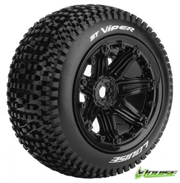 Däck & Fälg ST-VIPER 1/8 Truck (Beadlock) Svart (2) i gruppen RADIOSTYRD BIL / Tillbehör / Däck & fälg hos Rynosx4 Hobbyshop AB (LT3289B)