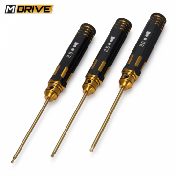 M-Drive PRO TiN Insexnyckel med Kula Set - 2, 2.5 & 3mm i gruppen RADIOSTYRD BIL / Tillbehr / Verktyg / Verktygssatser (bil) hos Rynosx4 Hobbyshop AB (MD23000)
