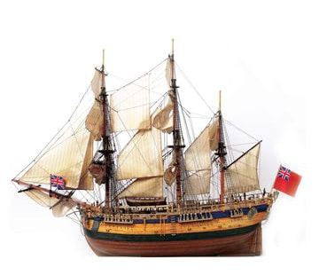 OcCre HMS Endeavour 1/54 Skepp 815mm i gruppen Bygg & Verktyg / Byggsatser trä / Träbåtar hos Rynosx4 Hobbyshop AB (OC14005)