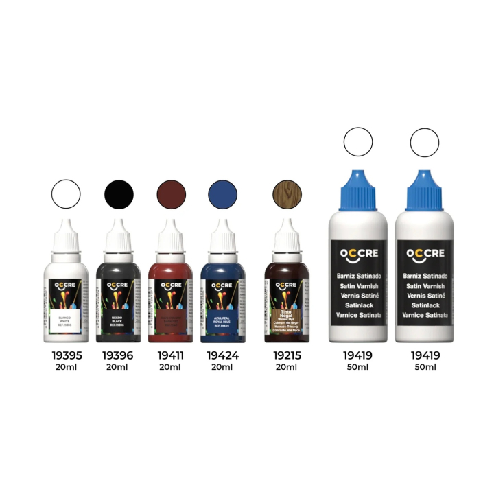 OcCre Färgset 7 Flaskor Soleil Royal i gruppen Bygg & Verktyg / Färg & penslar / Övrig färg hos Rynosx4 Hobbyshop AB (OC90567)