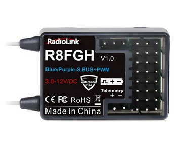 RadioLink Mottagare R8FGH 8-kanals HV med Volt kabel i gruppen Elektronik / Mottagare & tillbehör / Mottagare hos Rynosx4 Hobbyshop AB (RLR8FGH-VC)