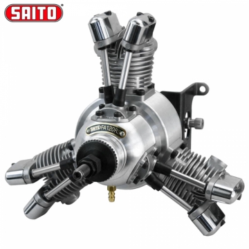 Saito FA-120R3 20cc 4-takts 3-cyl Stjrnmotor Metanol i gruppen RADIOSTYRDA FLYG / Tillbehr / Brnslemotorer / Motorer (brnslemotorer flyg/heli) hos Rynosx4 Hobbyshop AB (SAFA-120R3)