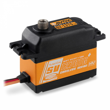 Savx SV-1270TG Plus Servo 45kg 0.10s HV Alu Coreless Titandrev i gruppen Elektronik / Servon & tillbehr / Servon hos Rynosx4 Hobbyshop AB (SAV-SV1270TGPLUS)