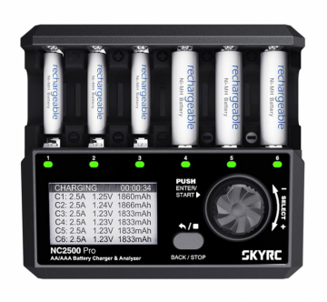 SkyRC NC2500 Laddare NiMH AA/AAA 0,1-2,5A 240AC i gruppen Fabrikat / S / SkyRC / Laddare & Ntaggregat hos Rynosx4 Hobbyshop AB (SK100185)