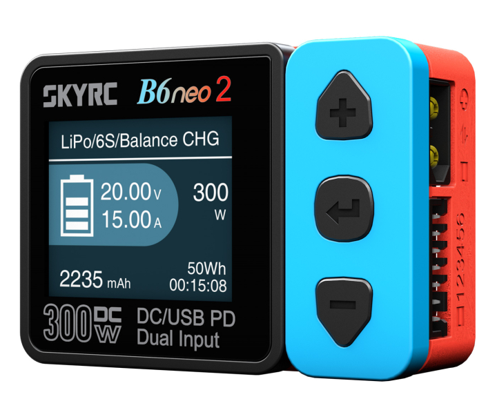 SkyRC B6neo 2 DC Laddare 15A/300W Röd/Blå i gruppen Elektronik / Batterier & laddare / Laddare / USB-Laddare hos Rynosx4 Hobbyshop AB (SK100225-01)