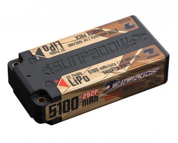 Sunpadow Li-Po Batteri 2s 7,4V 5100mAh 100C Shorty i gruppen Elektronik / Batterier & laddare / Batterier / Li-Po hos Rynosx4 Hobbyshop AB (SW554383)