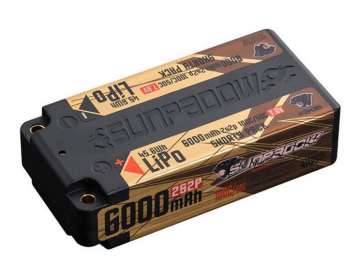 Sunpadow Li-Po Batteri 2S 7,6V 6000mAh 100C Shorty HV i gruppen Elektronik / Batterier & laddare / Batterier / Li-Po hos Rynosx4 Hobbyshop AB (SW554385)