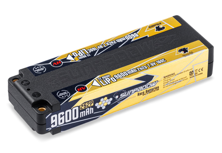 Sunpadow Li-Po Batteri 2S 7.6V 9600mAh 160C HV Stick i gruppen Elektronik / Batterier & laddare / Batterier / Li-Po hos Rynosx4 Hobbyshop AB (SWRBJ0007H)