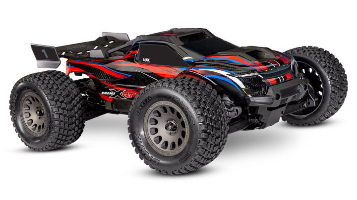 Traxxas Mini XRT RTR TQi VXL-3s Röd - USB-C Laddare / 2s LiPo i gruppen RADIOSTYRD BIL / RC-BILAR / Radiostyrda bilar hos Rynosx4 Hobbyshop AB (TRX108076-1-RED)