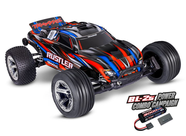 Traxxas Rustler 2WD BL-2s EHD 1/10 Röd i gruppen RADIOSTYRD BIL / RC-BILAR / Radiostyrda bilar (el) hos Rynosx4 Hobbyshop AB (TRX37354-4-RED)