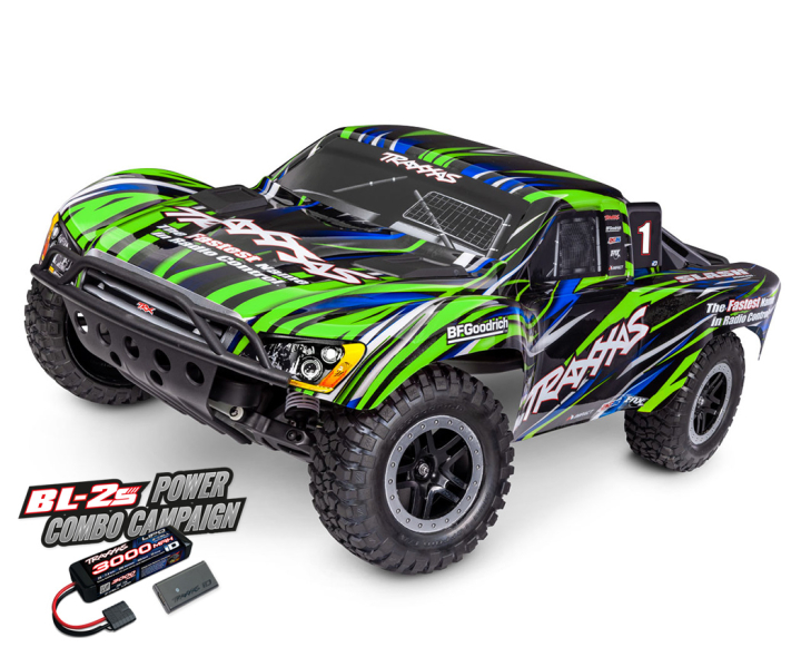 Traxxas Slash 2WD BL-2S EHD 1/10 Grön i gruppen RADIOSTYRD BIL / RC-BILAR / Radiostyrda bilar (el) hos Rynosx4 Hobbyshop AB (TRX58334-4-GRN)
