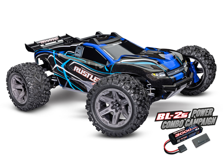 Traxxas Rustler 4WD BL-2s 1/10 Blå i gruppen RADIOSTYRD BIL / RC-BILAR / Radiostyrda bilar (el) hos Rynosx4 Hobbyshop AB (TRX67164-4-BLUE)