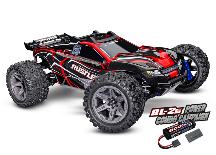 Traxxas Rustler 4WD BL-2s 1/10 Röd i gruppen Fabrikat / T / Traxxas / Modeller hos Rynosx4 Hobbyshop AB (TRX67164-4-RED)
