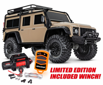 Traxxas TRX-4 Crawler Land Rover Defender 4WD 1/10 Sand med Winch  i gruppen RADIOSTYRD BIL / RC-BILAR / Radiostyrda bilar (el) hos Rynosx4 Hobbyshop AB (TRX82056-84-SAND)