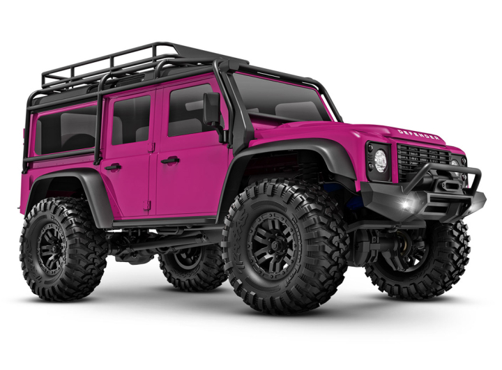 Traxxas TRX-4M 1/18 Defender Crawler Rosa RTR - 2S LiPo/USB Laddare i gruppen RADIOSTYRD BIL / RC-BILAR / Radiostyrda bilar (el) hos Rynosx4 Hobbyshop AB (TRX97054-1-PINK)