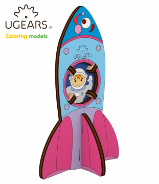 Ugears Raket (fr barn) i gruppen Bygg & Verktyg / Byggsatser tr / Mekaniska 3D-Pussel hos Rynosx4 Hobbyshop AB (UG10010)