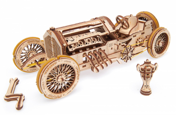 Ugears U-9 Grand Prix Car i gruppen Bygg & Verktyg / Byggsatser tr / Mekaniska 3D-Pussel hos Rynosx4 Hobbyshop AB (UG70044)