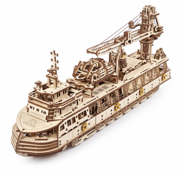 Ugears Research Vessel i gruppen Bygg & Verktyg / Byggsatser trä / Mekaniska Byggsatser hos Rynosx4 Hobbyshop AB (UG70135)