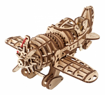 Ugears Mad Hornet Airplane Byggsats i gruppen Bygg & Verktyg / Byggsatser tr / Mekaniska 3D-Pussel hos Rynosx4 Hobbyshop AB (UG70183)