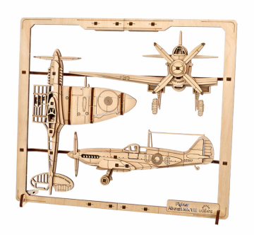 Ugears Fighter Aircraft 2.5D Pussel i gruppen Bygg & Verktyg / Byggsatser trä / Mekaniska Byggsatser hos Rynosx4 Hobbyshop AB (UG70196)