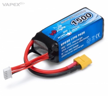 Li-Po Batteri 4S 14,8V 1500mAh 80C XT60-Kontakt i gruppen Elektronik / Batterier & laddare / Batterier / Li-Po hos Rynosx4 Hobbyshop AB (VP98294)