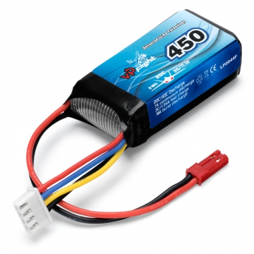 Li-Po Batteri 3S 11,1V  450mAh 20C BEC-Kontakt i gruppen Elektronik / Batterier & laddare / Batterier / Li-Po hos Rynosx4 Hobbyshop AB (VPLP0044F)