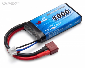 Li-Po Batteri 2S 7,4V 1000mAh 25C T-Kontakt i gruppen Elektronik / Batterier & laddare / Batterier / Li-Po hos Rynosx4 Hobbyshop AB (VPLP009FD)