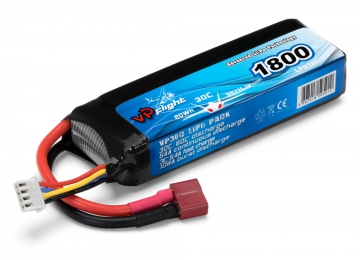 Li-Po Batteri 3S 11,1V 1800mAh 30C T-Kontakt i gruppen Fabrikat / V/W / Vapex / Li-Po Batterier hos Rynosx4 Hobbyshop AB (VPLP018FD)
