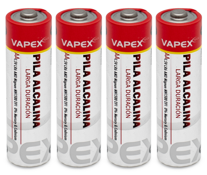 Vapex Alkaline Plus Batterier AA/R6 (4) i gruppen Fabrikat / V/W / Vapex / Konsument Batterier hos Rynosx4 Hobbyshop AB (VPLUS4AA)