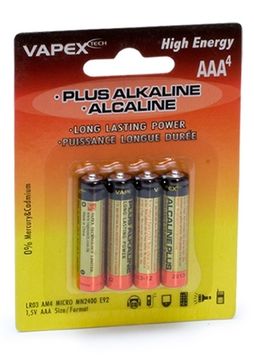 Vapex Alkaline Plus Batterier AAA (4) i gruppen Fabrikat / V/W / Vapex / Konsument Batterier hos Rynosx4 Hobbyshop AB (VPLUS4AAA)