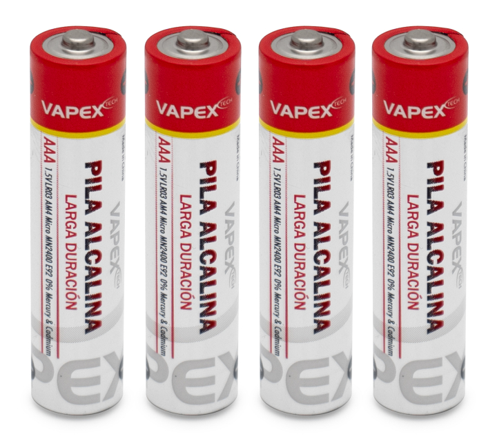 Vapex Alkaline Plus Batterier AAA (4) i gruppen Fabrikat / V/W / Vapex / Konsument Batterier hos Rynosx4 Hobbyshop AB (VPLUS4AAA)