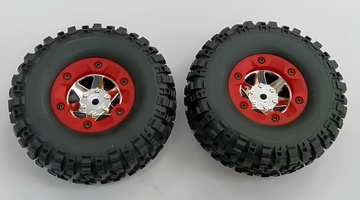 Däck & Fälg Vänster Röd (2) i gruppen RADIOSTYRD BIL / Reservdelar / WL Delar hos Rynosx4 Hobbyshop AB (WL0816)