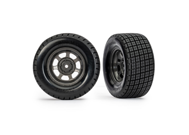 Traxxas Däck & Fälg Hoosier / Dirt Oval 4WD/2WD Bak (2)