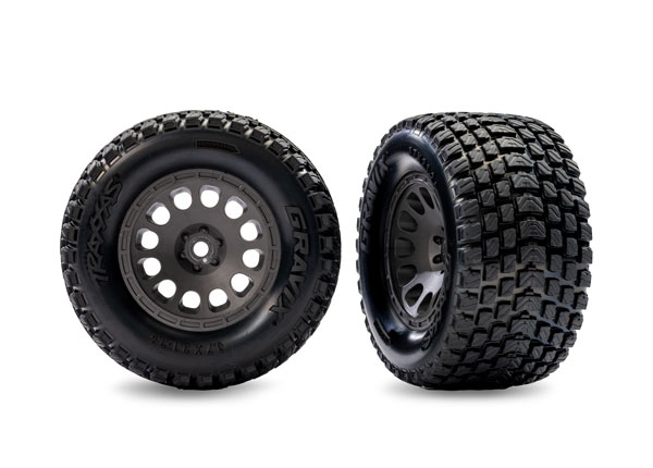 Traxxas Däck & Fälg Gravix / Mini XRT Grå Fram (2)