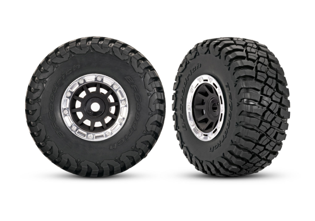 Traxxas Däck & Fälg BFGoodrich Mud Terrain/ Mini Slash Krom/Svart (2)