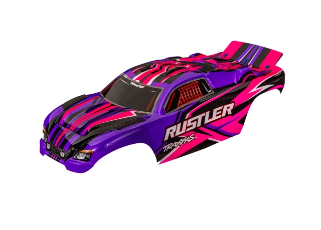 Traxxas Kaross Rustler 2WD Clipless Rosa