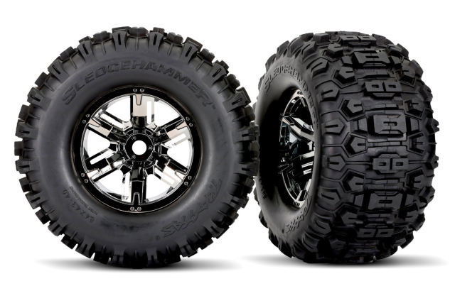 Traxxas Däck & Fälg Sledgehammer med Korda / X-MAXX Svart Krom (2)