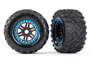 Traxxas Dck & Flg Maxx/Svart/Bl (17mm) 2,8" TSM (2)