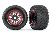 Traxxas Dck & Flg Maxx/Svart/Rd (17mm) 2,8" TSM (2)