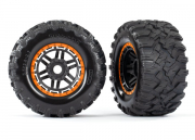 Traxxas Dck & Flg Maxx/Svart/Orange (17mm) 2,8" TSM (2)