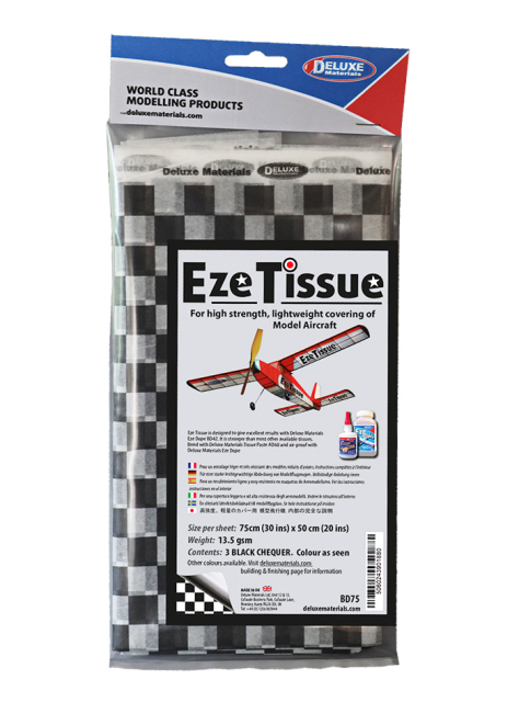 Deluxe Eze Tissue Japanpapper Svart Rutig 3st/pack